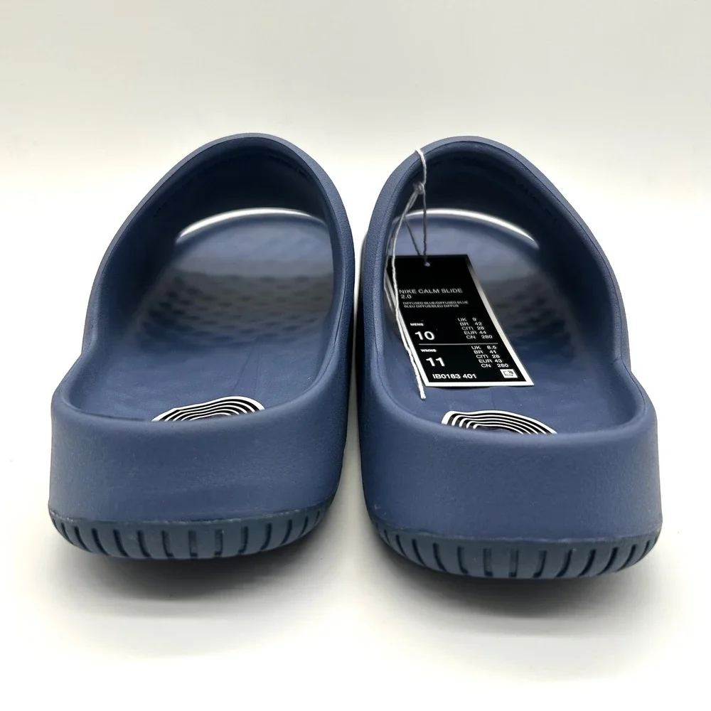 Nike Calm Slide 2.0 Mens 10 Diffused Blue IB0183-401 Foam Sandals Minimalist